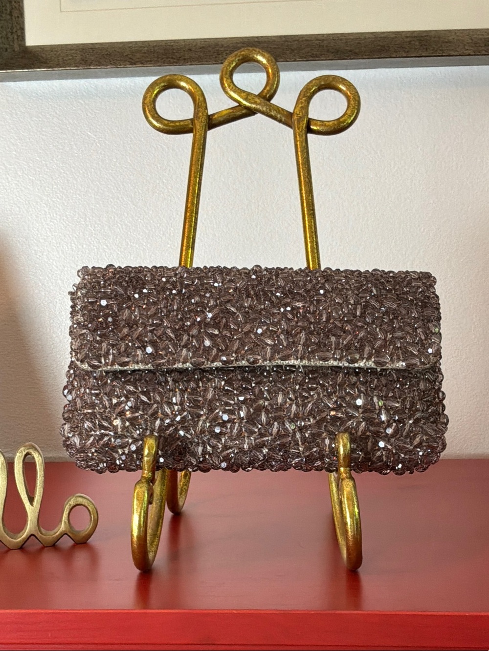 Banana Republic Beaded Lavender Beaded Clutch